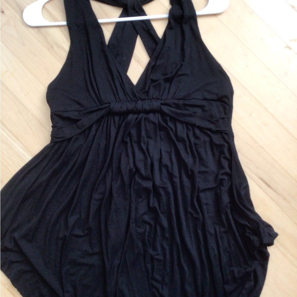 Elegant Black Halter Dress